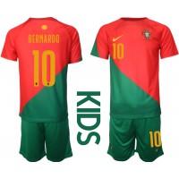 Portugal Bernardo Silva #10 Hjemme Trøje Børn VM 2022 Kortærmet (+ Korte bukser)